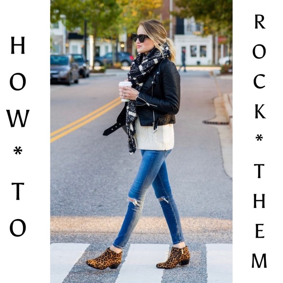 NWT Kenneth Cole Gentle Souls Ella Leopard Print Calf Hair Wedge Bootie - Sz 6.5 - Picture 10 of 16